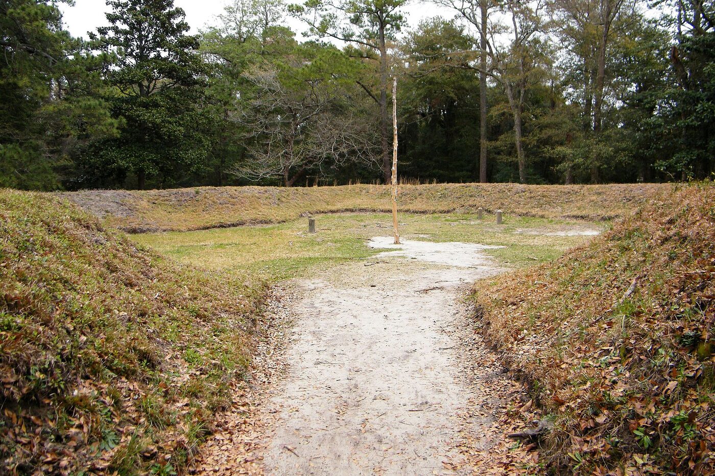 Reconstructed earthworks at Fort Raleigh National Historic Site